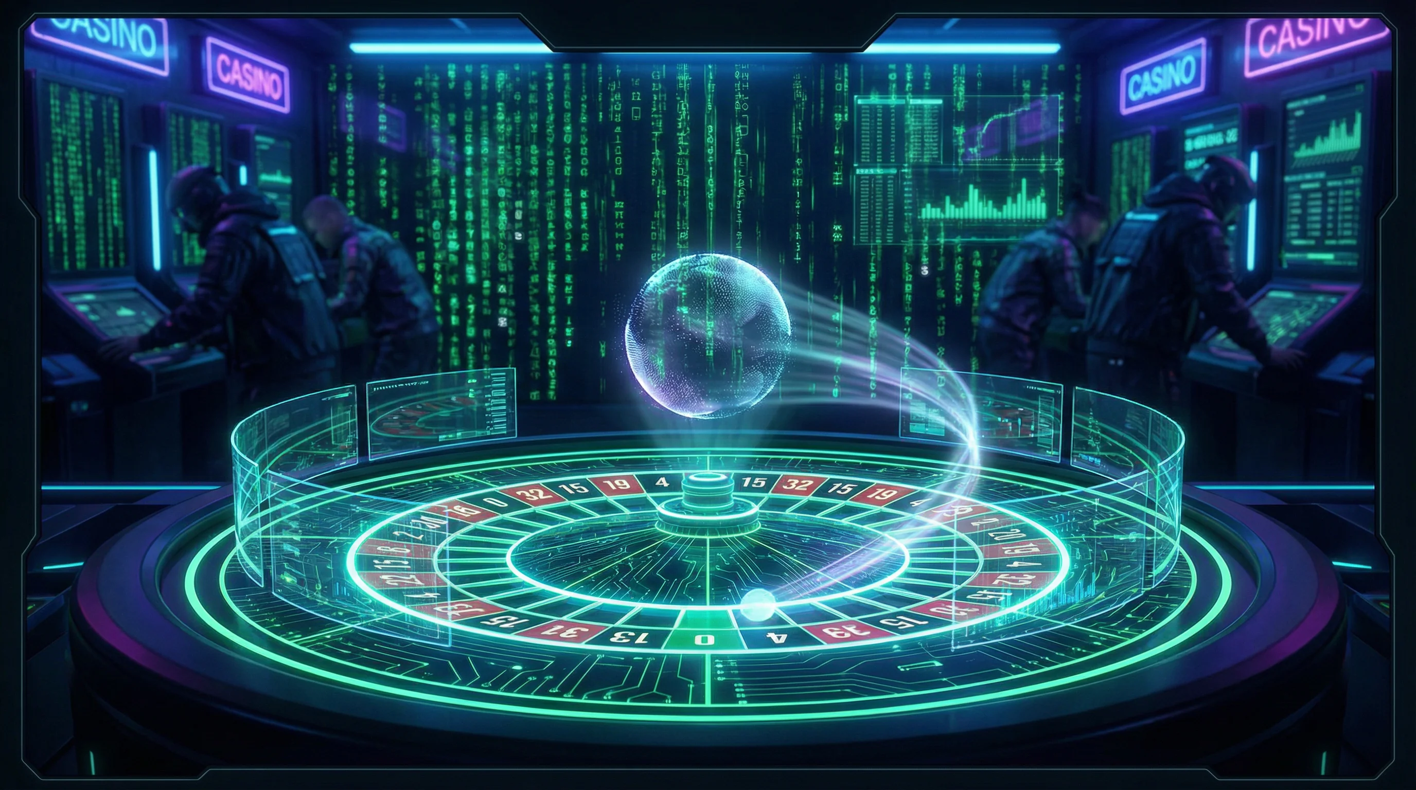 Roleta digital futurista com efeitos neon no betnacional